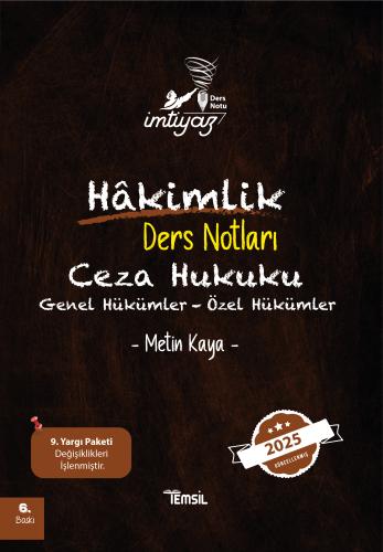 İMTİYAZ Ceza Hukuku (Genel Hükümler - Özel Hükümler) Ders Notları