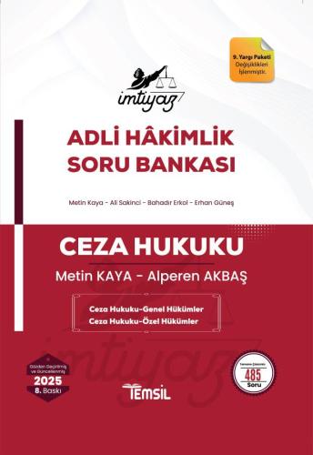 İMTİYAZ Ceza Hukuku (Genel Hükümler - Özel Hükümler) Soru Bankası