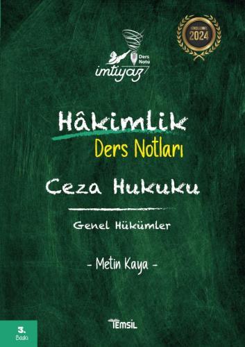 İmtiyaz Hakimlik Ders Notları Ceza Hukuku Genel Hükümler