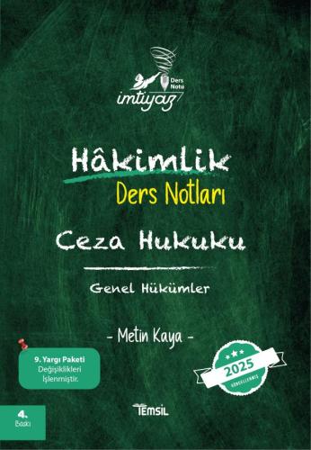 İmtiyaz Hakimlik Ders Notları Ceza Hukuku Genel Hükümler