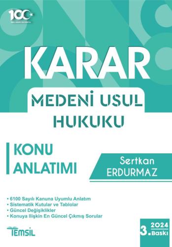 KARAR Medeni Usûl Hukuku Konu Anlatımı Kitabı