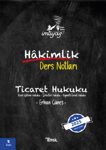 İMTİYAZ Ticaret Hukuku Ders Notları